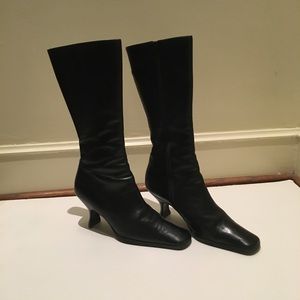 Prada Black Leather Boots Size 5.5